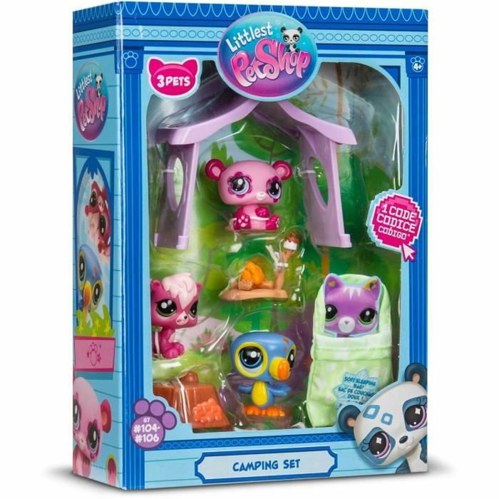 Bandai Littlest Pet Shop Camping Pack temático 3 Mascotas con animales y accesorios Bandai Littlest Pet Shop Camping Pack temático 3 Mascotas con animales y accesorios