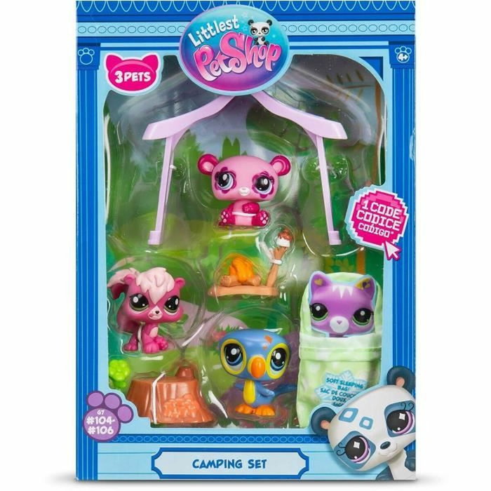 Bandai Littlest Pet Shop Camping Pack temático 3 Mascotas con animales y accesorios Bandai Littlest Pet Shop Camping Pack temático 3 Mascotas con animales y accesorios
