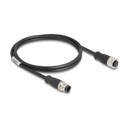 DeLOCK Cable M12 codificado D 4 pin macho a hembra PVC 1 m