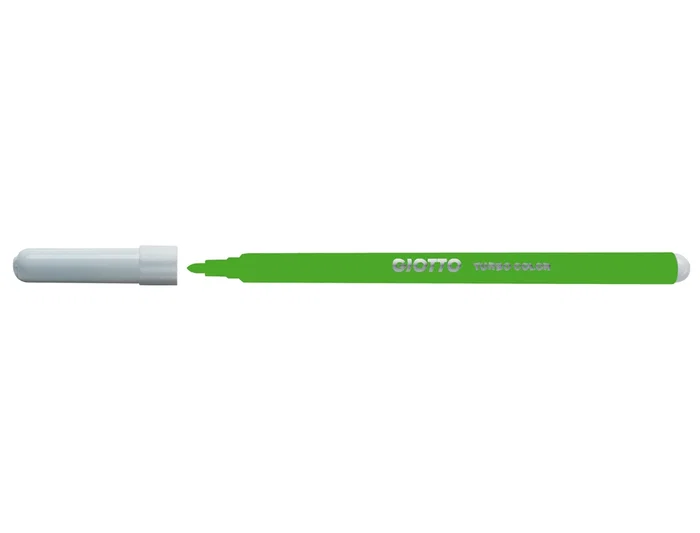 Giotto - Rotulador Turbo Color Lavable, Punta Fina Bloqueada para Niños, Color Verde, Ref. Rot Giot Turbo Col