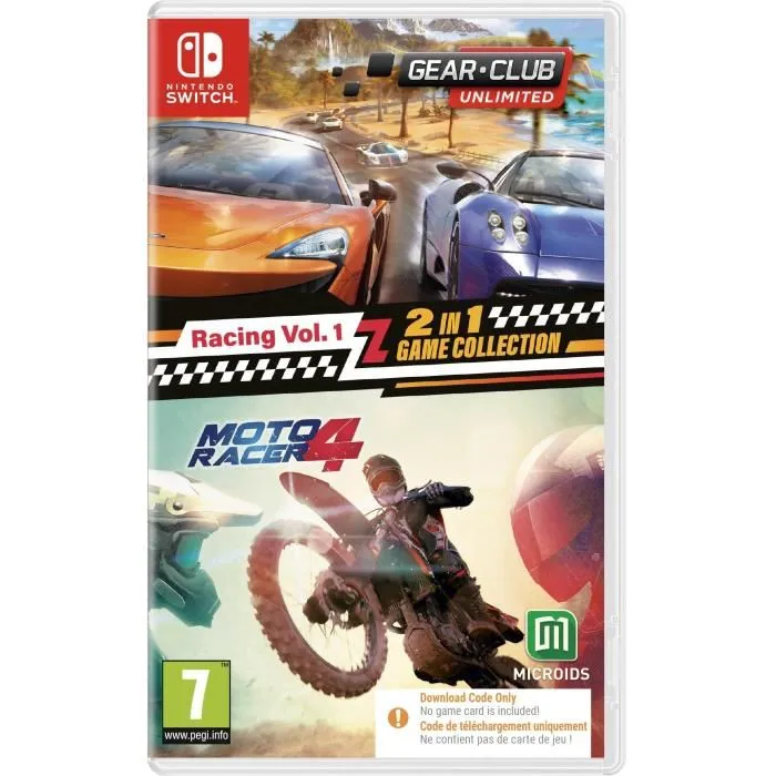 Microids 3701529520051 Juego Nintendo Switch 2 en 1: Gear Club Unlimited + Moto Racer 4 - Código en una caja Microids 3701529520051 Juego Nintendo Switch 2 en 1: Gear Club Unlimited + Moto Racer 4 - Código en una caja