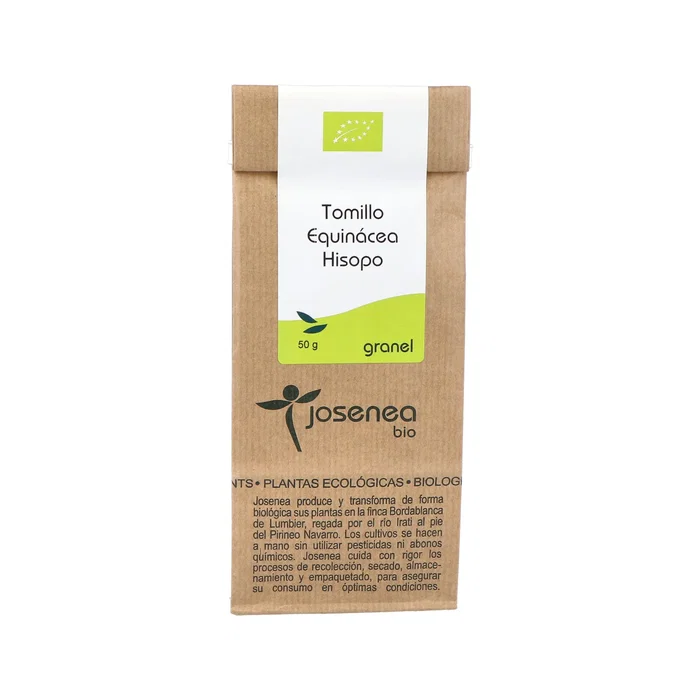 JOSENEA Tomillo, Echinacea e Hisopo en Bolsas - Infusión para el Invierrio 50g | Bolsa con 50 Gramos de Plantas para Infusión con Equinácea JOSENEA Tomillo, Echinacea e Hisopo en Bolsas - Infusión para el Invierrio 50g | Bolsa con 50 Gramos de Plantas para Infusión con Equinácea