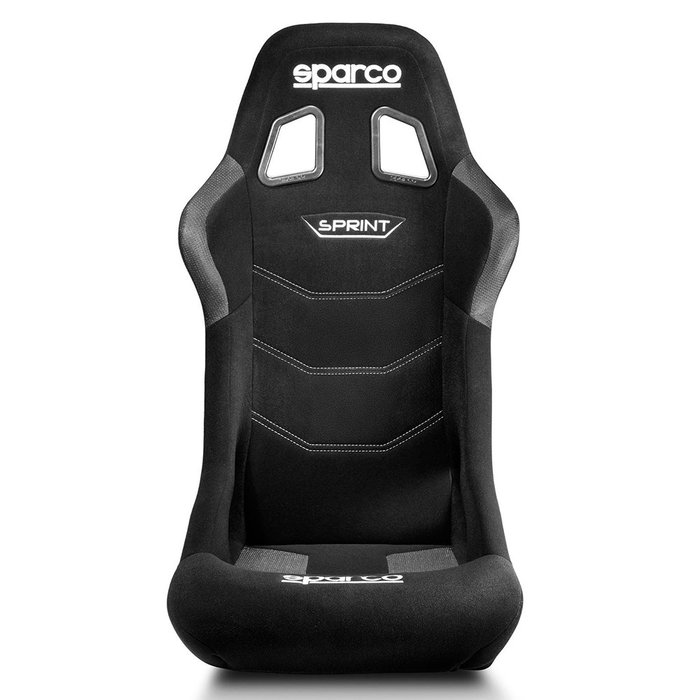Sparco Sprint+ Asiento de Competición Negro SBRR0003B0K0100N para Calle, Track Day y Sim Racing con Estructura Tubular y Soporte Lumbar