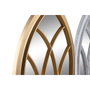 DKD Home Decor Espejo Decorativo Ventana de 2 Piezas, Acabado Envejecido Dorado y Blanco