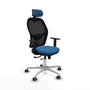 PIQUERAS Y CRESPO Silla de oficina Jorquera con mecanismo Sincro/Traslack, Azul claro y Negro