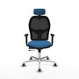 PIQUERAS Y CRESPO Silla de oficina Jorquera con mecanismo Sincro/Traslack, Azul claro y Negro