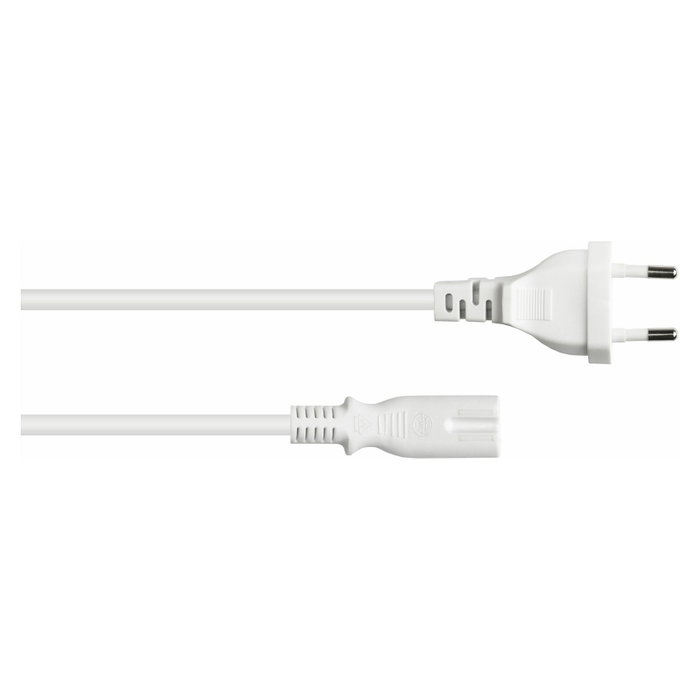 Kabelmeister Euro-Netzkabel con extremo abierto, 5 m, blanco