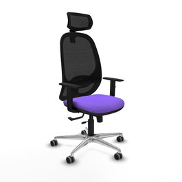 PIQUERAS Y CRESPO Silla de oficina Cilanco Lila y Negro con Mecanismo Sincro/Traslack