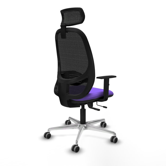 PIQUERAS Y CRESPO Silla de oficina Cilanco Lila y Negro con Mecanismo Sincro/Traslack