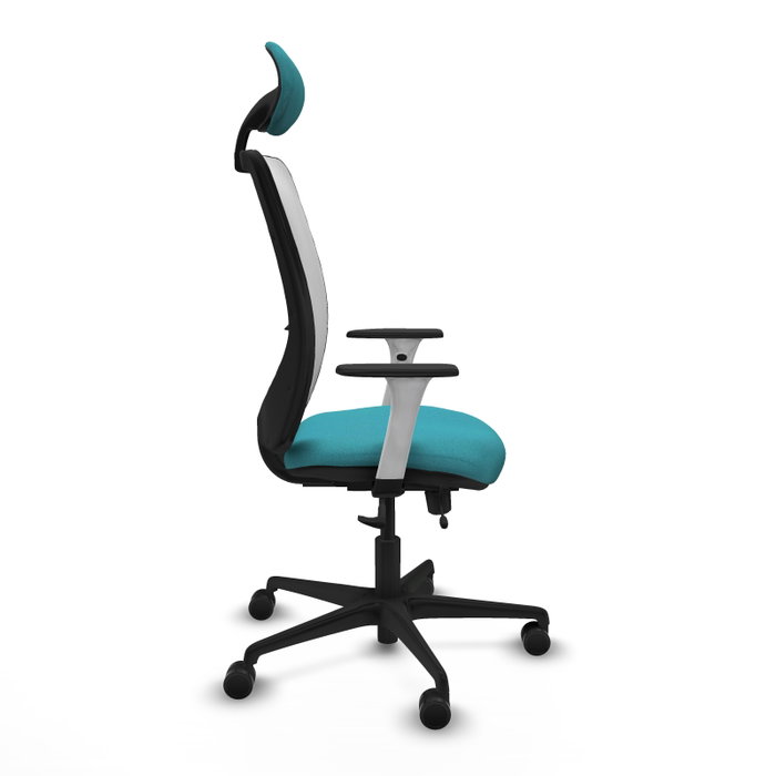 PIQUERAS Y CRESPO Silla de oficina Zulema con mecanismo Sincro/Traslack, Turquesa y Blanco PIQUERAS Y CRESPO Silla de oficina Zulema con mecanismo Sincro/Traslack, Turquesa y Blanco
