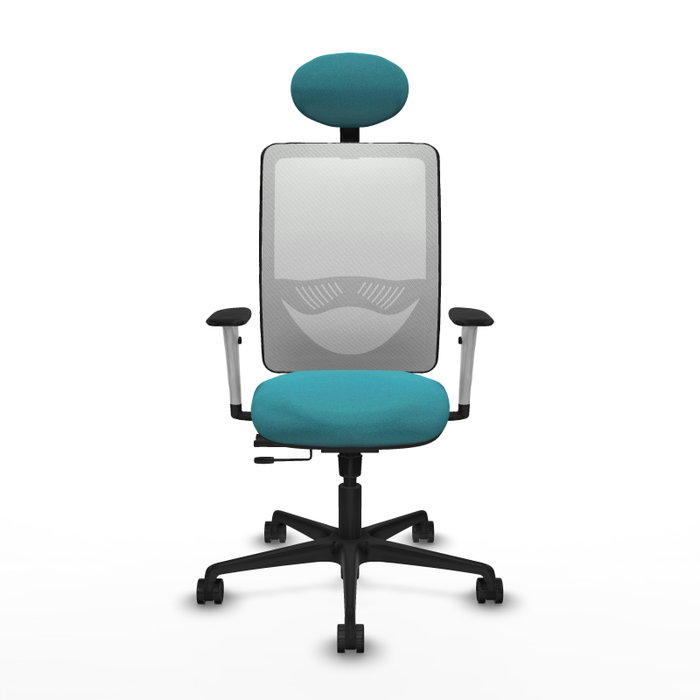 PIQUERAS Y CRESPO Silla de oficina Zulema con mecanismo Sincro/Traslack, Turquesa y Blanco PIQUERAS Y CRESPO Silla de oficina Zulema con mecanismo Sincro/Traslack, Turquesa y Blanco