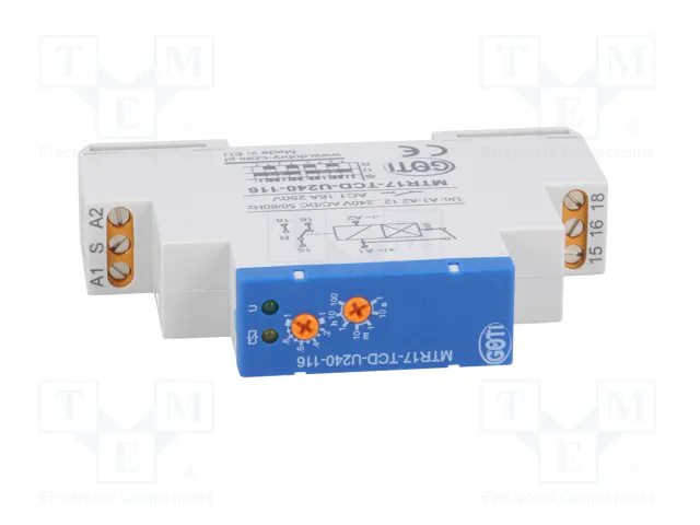 DOBRY CZAS MTR Relé de tiempo 1s÷100h SPDT 250VAC/16A 12÷240VAC