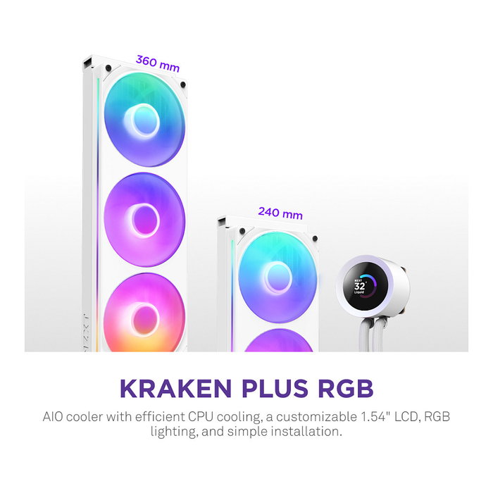 NZXT Kraken Plus RGB 240 Blanco RL-KR240-W2 NZXT Kraken Plus RGB 240 Blanco RL-KR240-W2