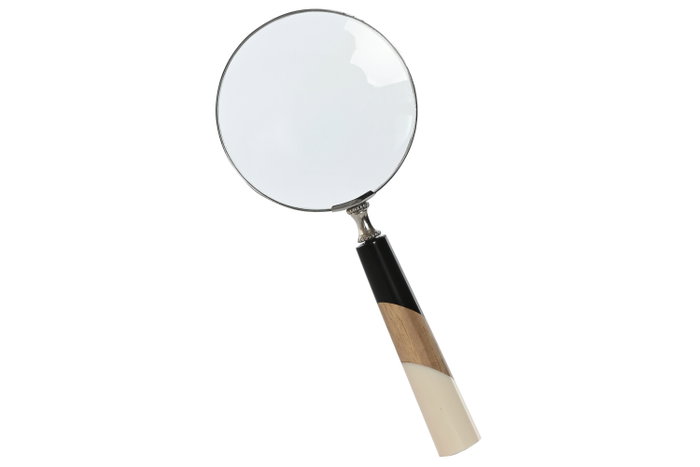 DKD Home Decor Lupa de Mano Cristal y Bambú Surtido de 2 Unidades