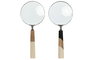 DKD Home Decor Lupa de Mano Cristal y Bambú Surtido de 2 Unidades