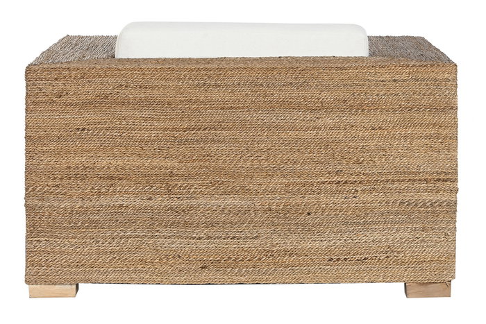 DKD Home Decor Banana 1c25 Sillón Natural Blanco Fibra Teca 92 x 65 x 117 cm