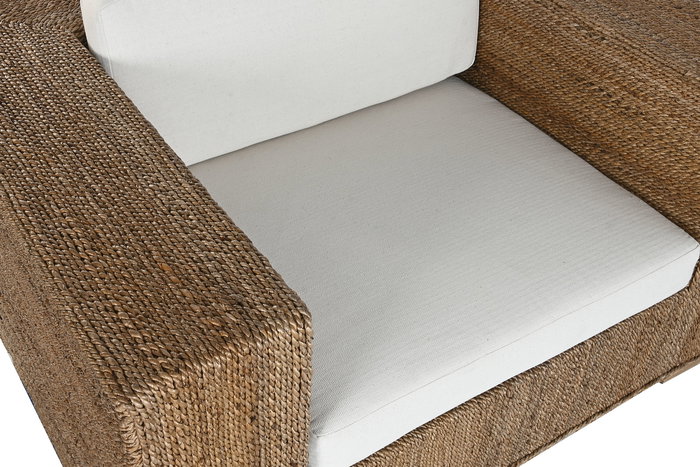 DKD Home Decor Banana 1c25 Sillón Natural Blanco Fibra Teca 92 x 65 x 117 cm