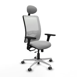 PIQUERAS Y CRESPO Silla de oficina Zulema con mecanismo Sincro/Traslack Gris claro y Blanco