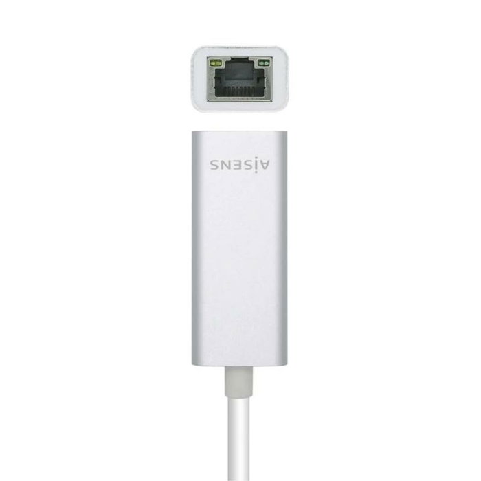 Aisens Conversor USB-C a Ethernet Gigabit 10/100/1000 Mbps A109-0505 Plata