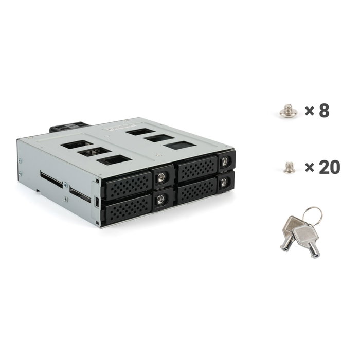 Fantec MR-SA1242-12G para 4x 2.5 pulg. SSD/HDD Negro