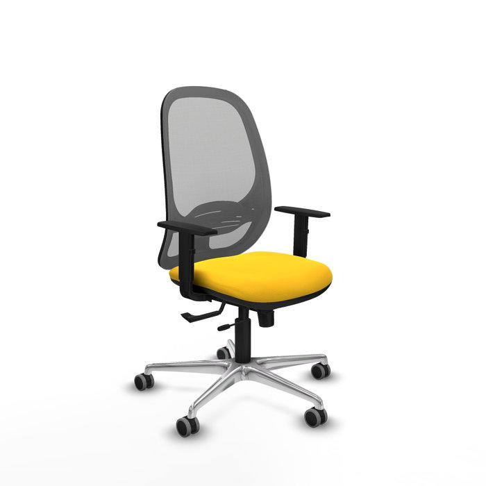 PIQUERAS Y CRESPO Silla de oficina Cilanco con mecanismo Sincro/Traslack Amarillo y Gris PIQUERAS Y CRESPO Silla de oficina Cilanco con mecanismo Sincro/Traslack Amarillo y Gris