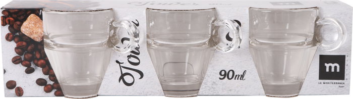 La Mediterranea Set de 3 Tazas de Café Tower de 90ml (24 Cajas) SKU: B123PARDN7