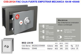 Caja fuerte mecánica para empotrar 104-M