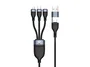 Conceptronic ETTA05B15 - Cable USB-C 3 en 1 (USB-C/Micro-USB/Lightning) 1.5m con Adaptador USB-A, USB 2.0 480 Mbps, Carga Rápida USB PD 3.0 60W (20V/3A), Negro