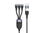Conceptronic ETTA05B15 - Cable USB-C 3 en 1 (USB-C/Micro-USB/Lightning) 1.5m con Adaptador USB-A, USB 2.0 480 Mbps, Carga Rápida USB PD 3.0 60W (20V/3A), Negro