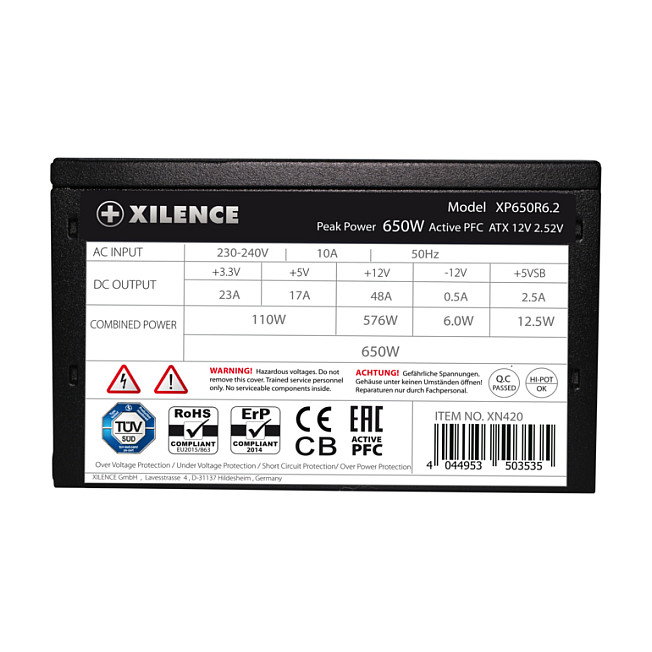 Xilence XP650R6.2 Fuente de Alimentación ATX 650W 80 PLUS Gold