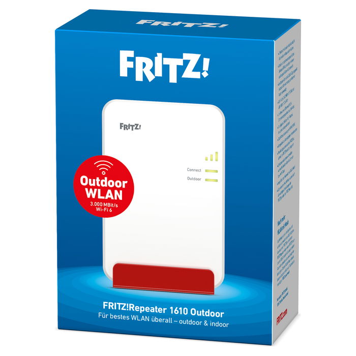 AVM FRITZ REPEATER 1610 OUTDOOR Repetidor de Red Wifi 6 3000 Mbit/s Ethernet Blanco Ethernet Gigabit Ethernet PoE+ IP54 AVM FRITZ REPEATER 1610 OUTDOOR Repetidor de Red Wifi 6 3000 Mbit/s Ethernet Blanco Ethernet Gigabit Ethernet PoE+ IP54