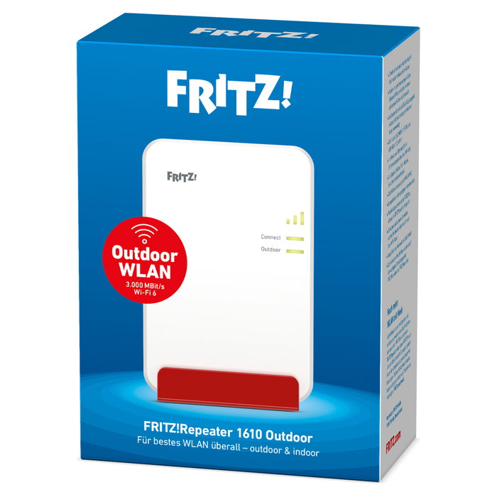 AVM FRITZ!Repeater 1610 Outdoor WiFi 6 Blanco / Rojo AVM FRITZ!Repeater 1610 Outdoor WiFi 6 Blanco / Rojo