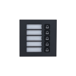 Dahua Módulo con 5 Botones para Videoportero Exterior Modular VTO4202FB-MB5, Negro, Compatible con Serie VTO4202F