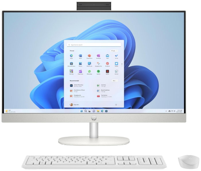 HP All-in-One 27 con pantalla táctil de 27 pulg, Intel Core Ultra 7, 16GB, 512GB SSD, Blanco