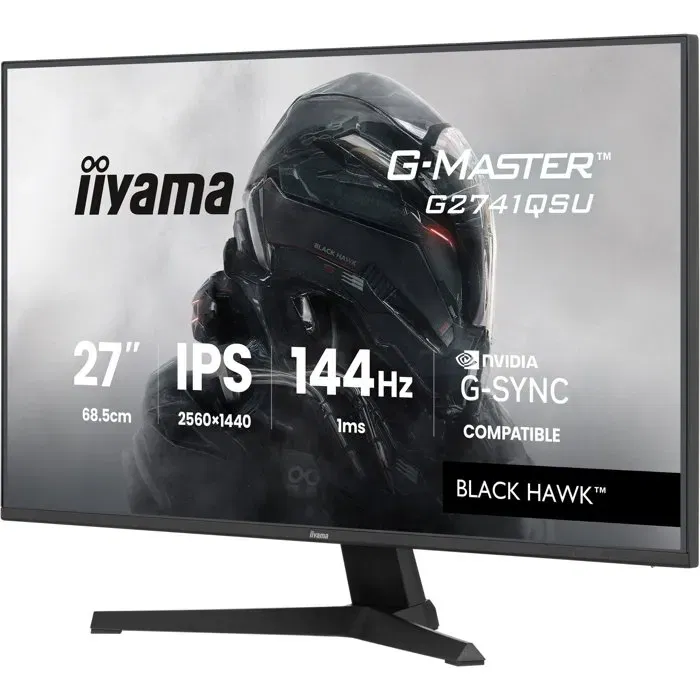 Iiyama IIY4948570126873 Pantalla para PC Gamer 27" QHD 144Hz Panel IPS 1ms G-Master Black Hawk