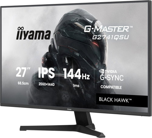 Iiyama G2741QSU-B1 - Monitor Gaming 27" WQHD (2560x1440), Panel IPS, 75 Hz, 1 ms, FreeSync, Modos Juego, Hub USB, Altavoces