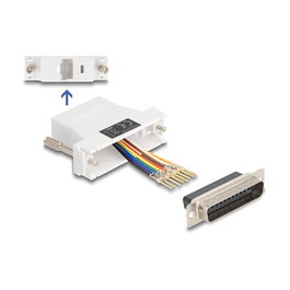 DeLOCK Adaptador VGA DB25 Masculino a RJ-45 Blanco 67114