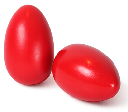 Maracas Ritmo Huevo de Madera 7,5 cm Rojas