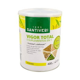 SANTIVERI Vigor Total Polvo 400Gr Complemento Alimenticio Germen Trigo Levadura Cerveza Polen Soja Algas Vitamina C