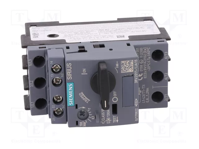SIEMENS 3RV2011-1JA15 Interruptor motorizado 4kW NO+NC 220-690VAC