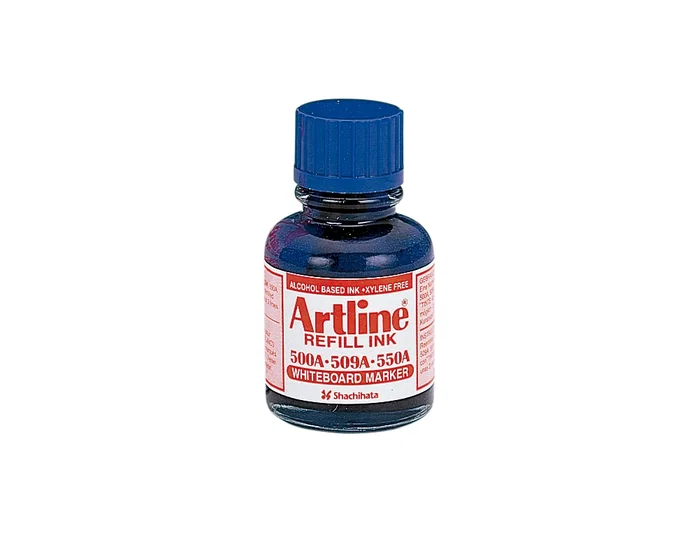 Artline 500A Tinta Recambio Azul para Rotulador Pizarra Blanca Bote 20 ml