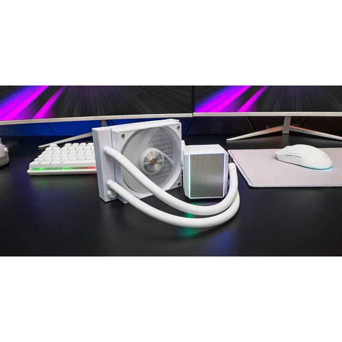 Mars Gaming ML-PROII120 Kit de refrigeración líquida AIO 120mm para procesador, 1 ventilador PWM 800-2000 RPM, blanco, RGB, soporte hasta 300W TDP, Intel LGA1700 / AMD AM4/AM5