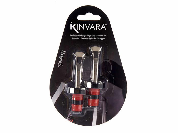 Kinvara Set 2 Cierrabotellas Metal y Silicona 12 x 18.5 x 3.5 cm (Set de 36)