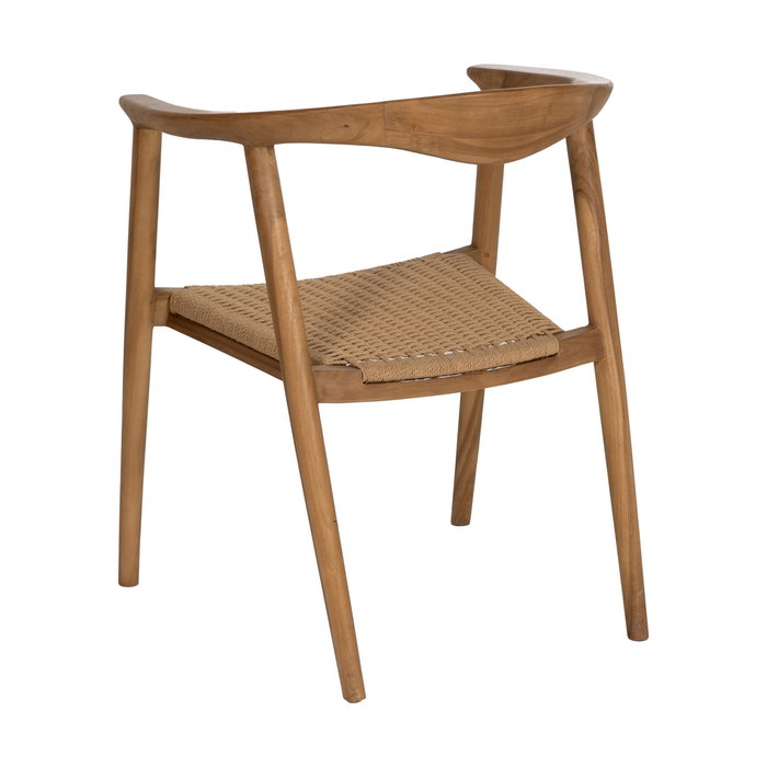 Ixia Silla Apilable de Teka en Madera Natural con Asiento de Malla Ixia Silla Apilable de Teka en Madera Natural con Asiento de Malla