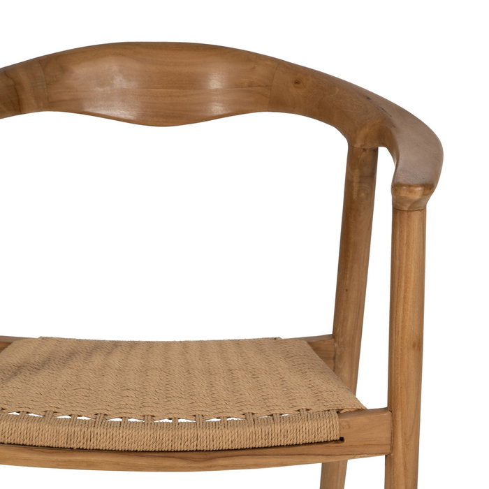 Ixia Silla Apilable de Teka en Madera Natural con Asiento de Malla Ixia Silla Apilable de Teka en Madera Natural con Asiento de Malla