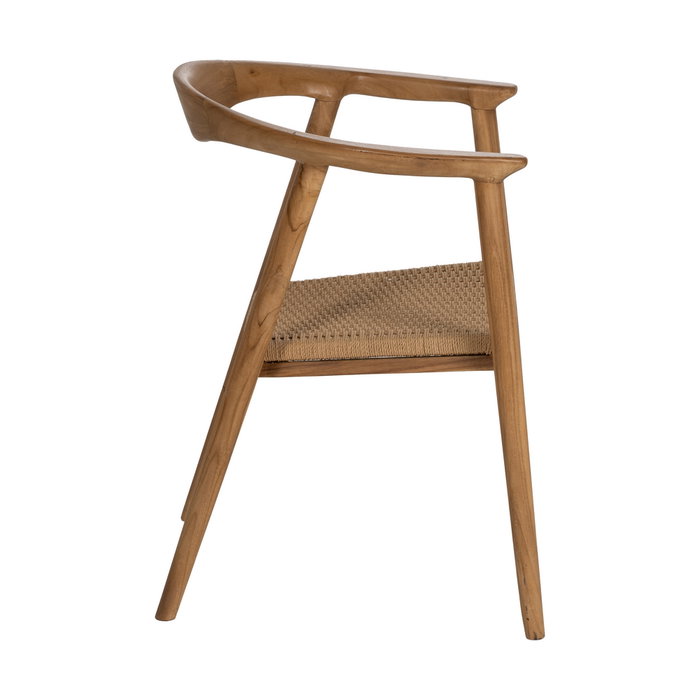 Ixia Silla Apilable de Teka en Madera Natural con Asiento de Malla Ixia Silla Apilable de Teka en Madera Natural con Asiento de Malla