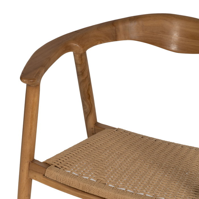 Ixia Silla Apilable de Teka en Madera Natural con Asiento de Malla Ixia Silla Apilable de Teka en Madera Natural con Asiento de Malla