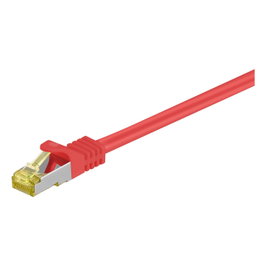 Goobay Cable de parche RJ-45 Cat 6.a S/FTP (PIMF) de 2 metros, rojo, 500 MHz