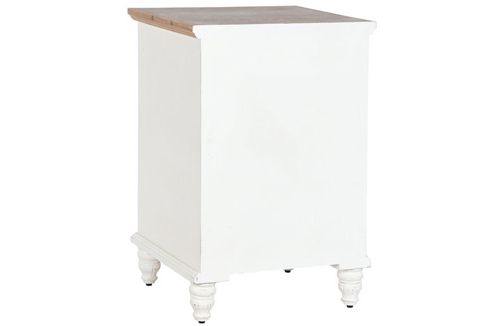 Mesita De Noche Romantico DKD Home Decor Blanco Natural 40 x 56 x 45 cm