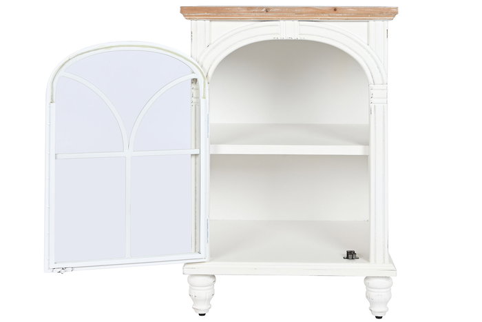 Mesita De Noche Romantico DKD Home Decor Blanco Natural 40 x 56 x 45 cm